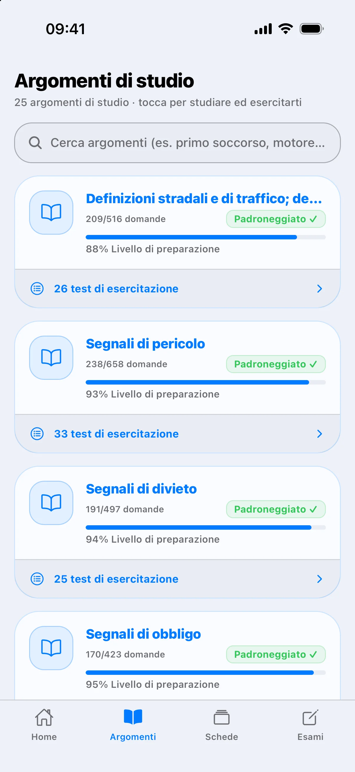 Topics Screen