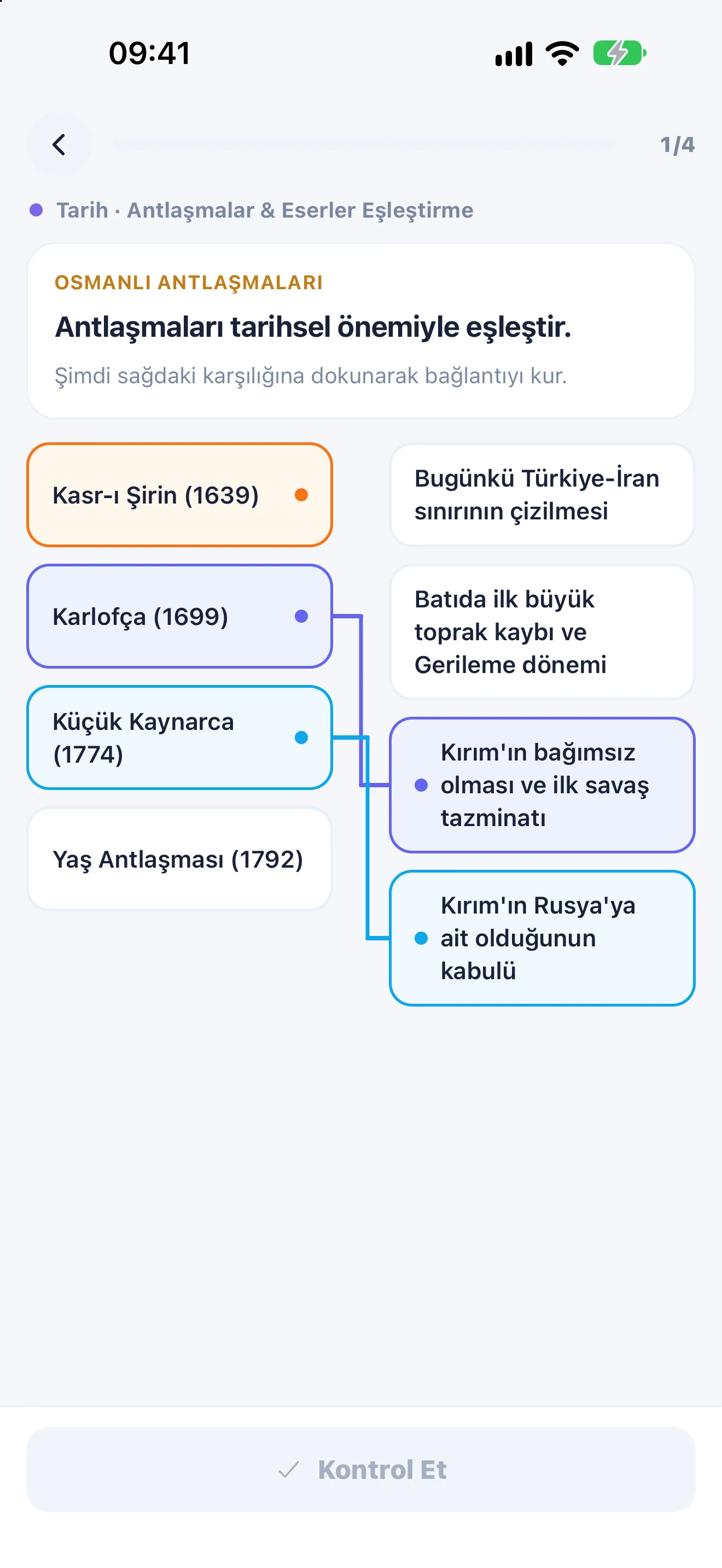 KPSS Active Bağlantı Çizgili Eşleştirme Oyunu