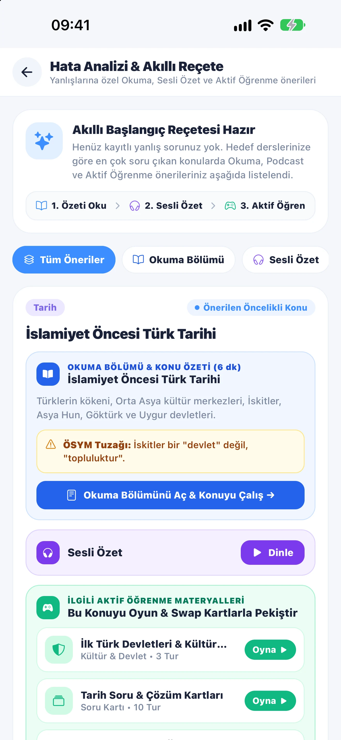 KPSS Active Akıllı Hata Analizi ve Telafi Ekranı